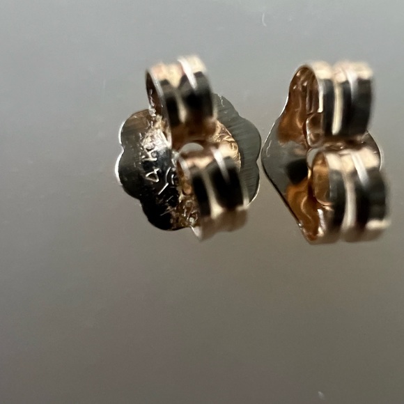 14k Solid Gold Chrysoberyl Sun Post Earrings - Picture 15 of 16